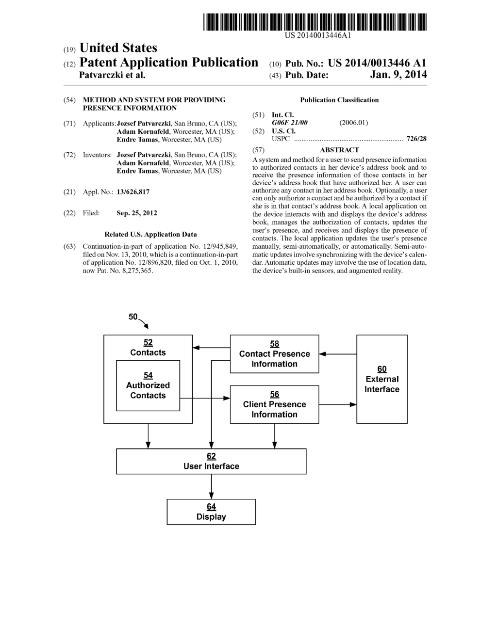 Method and System for Providing Presence Information - diagram, schematic, and image 01