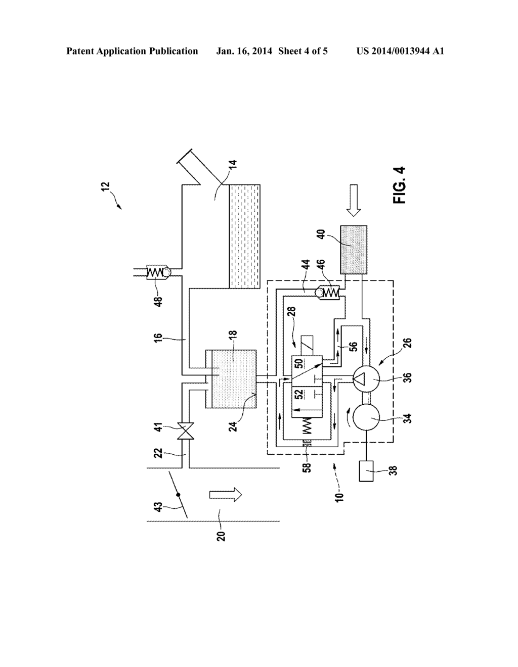 DEVICE FOR SELECTIVELY REGENERATING OR PERFORMING TANK LEAKAGE DIAGNOSIS     OF A TANK VENTILATION SYSTEM - diagram, schematic, and image 05