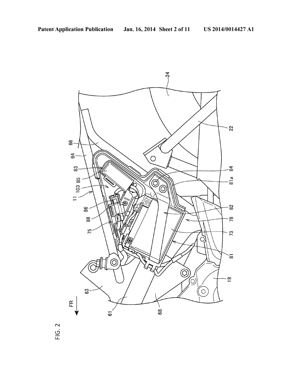 BATTERY CASE STRUCTURE FOR MOTORCYCLE - diagram, schematic, and image 03