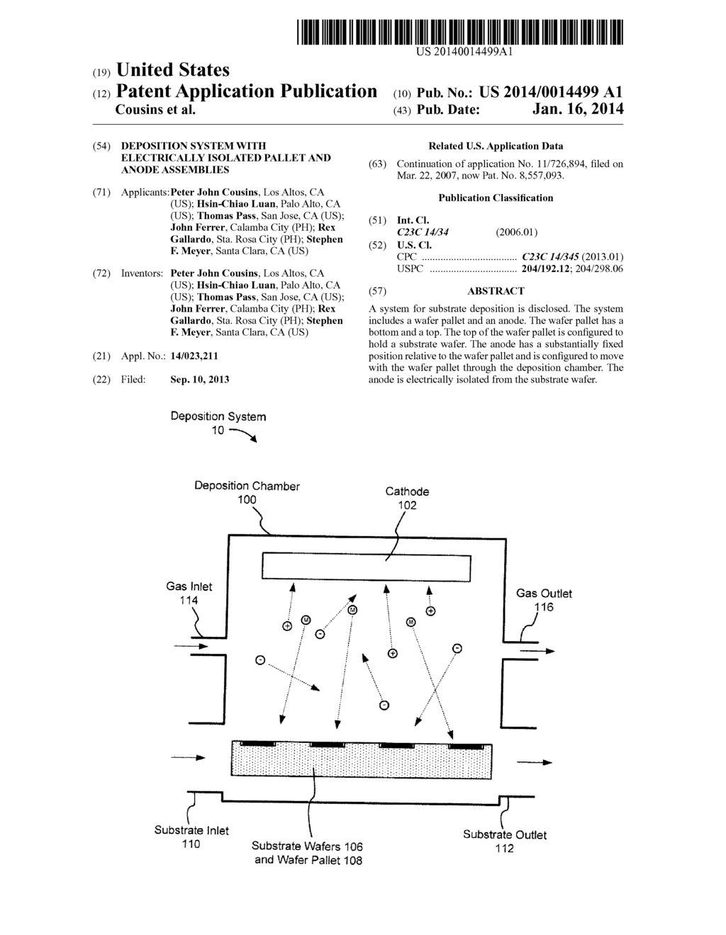 DEPOSITION SYSTEM WITH ELECTRICALLY ISOLATED PALLET AND ANODE ASSEMBLIES - diagram, schematic, and image 01