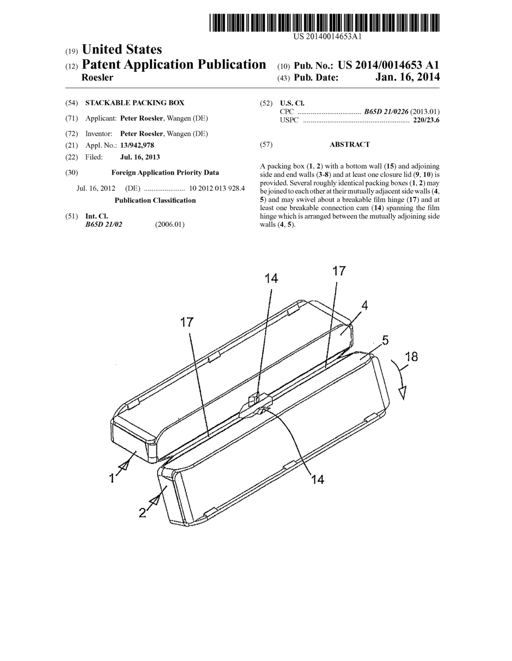 STACKABLE PACKING BOX - diagram, schematic, and image 01