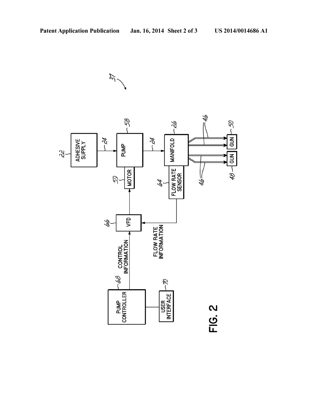 ADHESIVE DISPENSING SYSTEM HAVING METERING SYSTEM INCLUDING VARIABLE     FREQUENCY DRIVE AND CLOSED-LOOP FEEDBACK CONTROL - diagram, schematic, and image 03