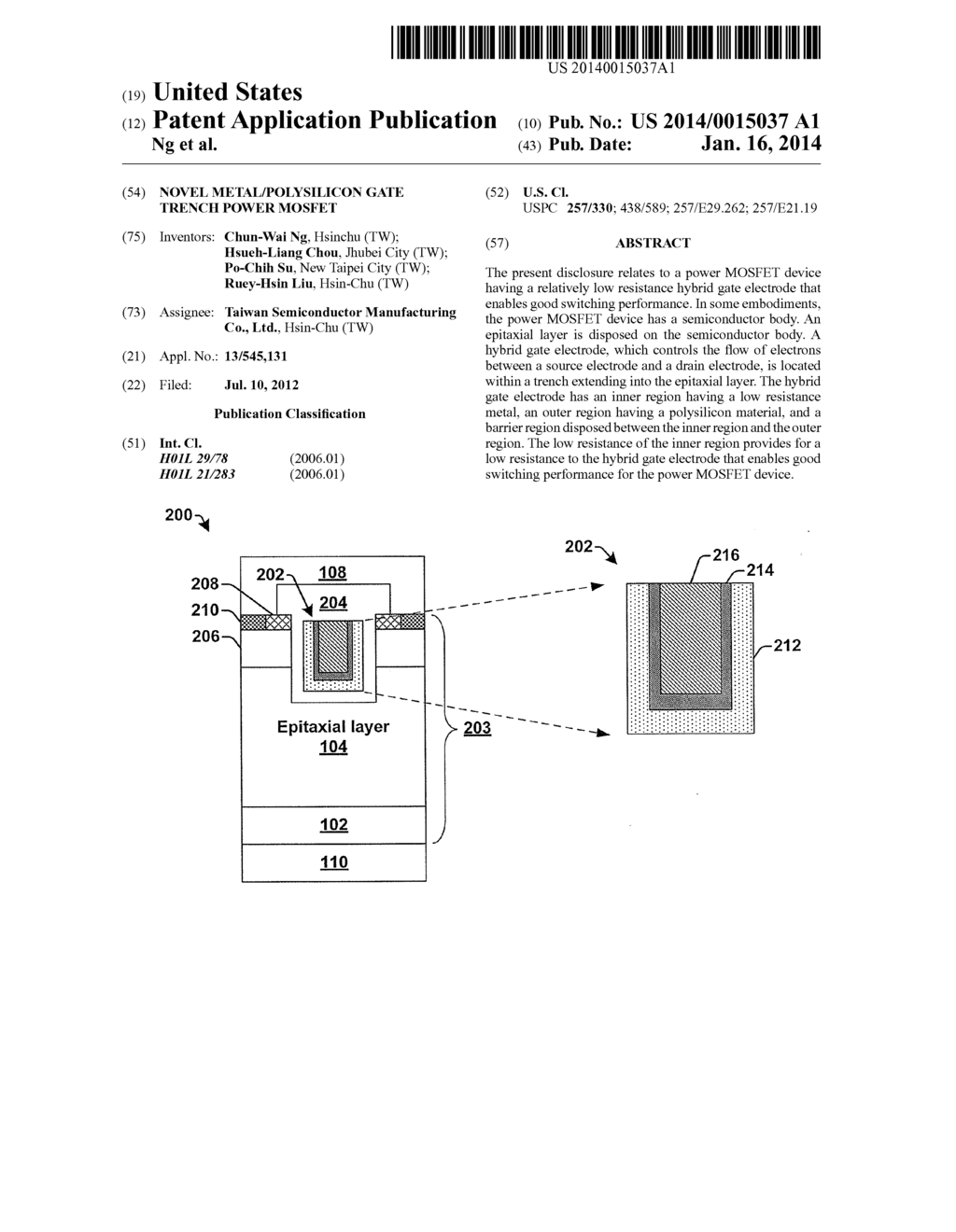 Novel Metal/Polysilicon Gate Trench Power Mosfet - diagram, schematic, and image 01