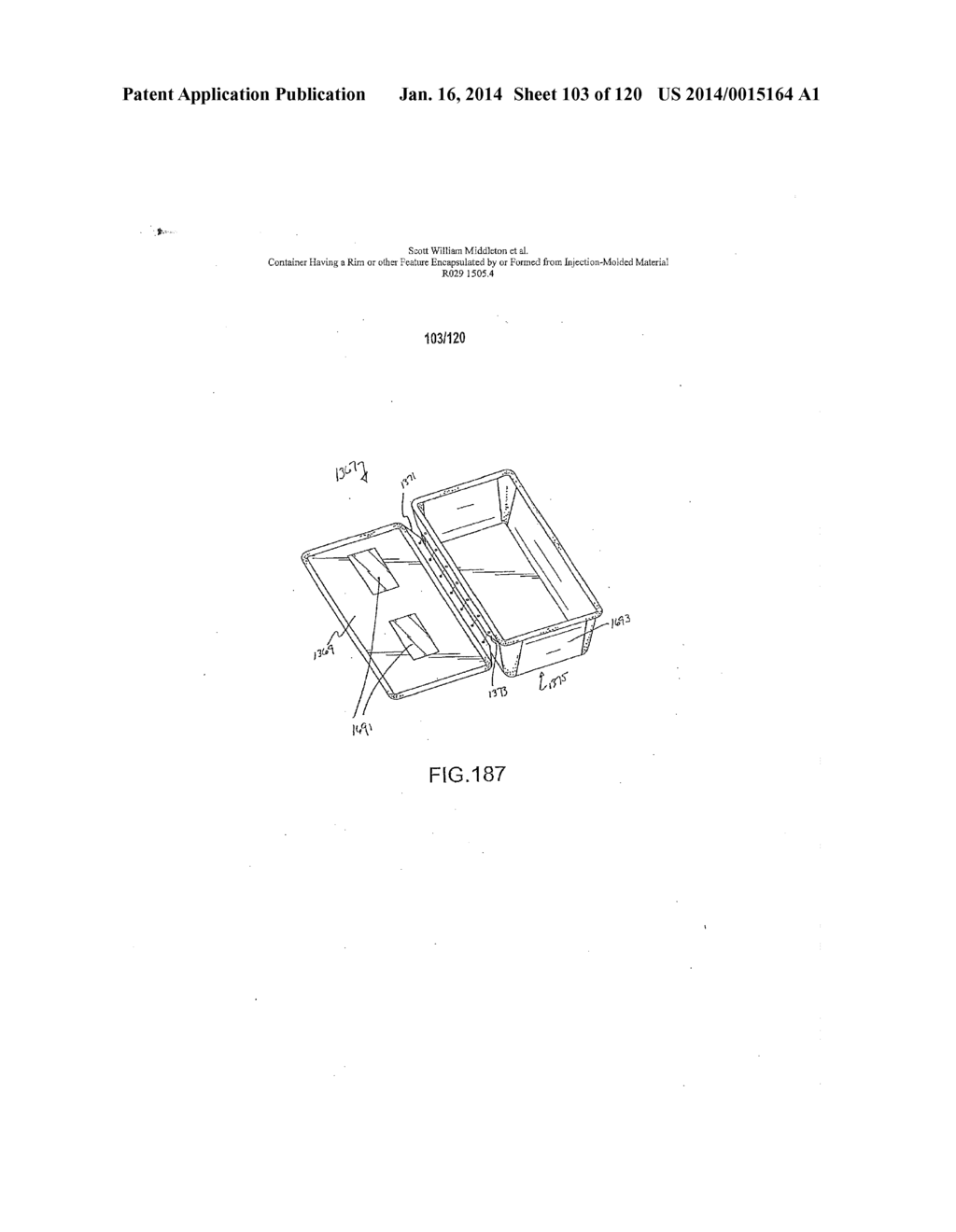 Container Having A Rim Or Other Feature Encapsulated By Or Formed From     Injection-Molded Material - diagram, schematic, and image 104