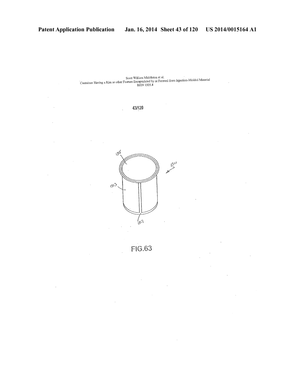 Container Having A Rim Or Other Feature Encapsulated By Or Formed From     Injection-Molded Material - diagram, schematic, and image 44