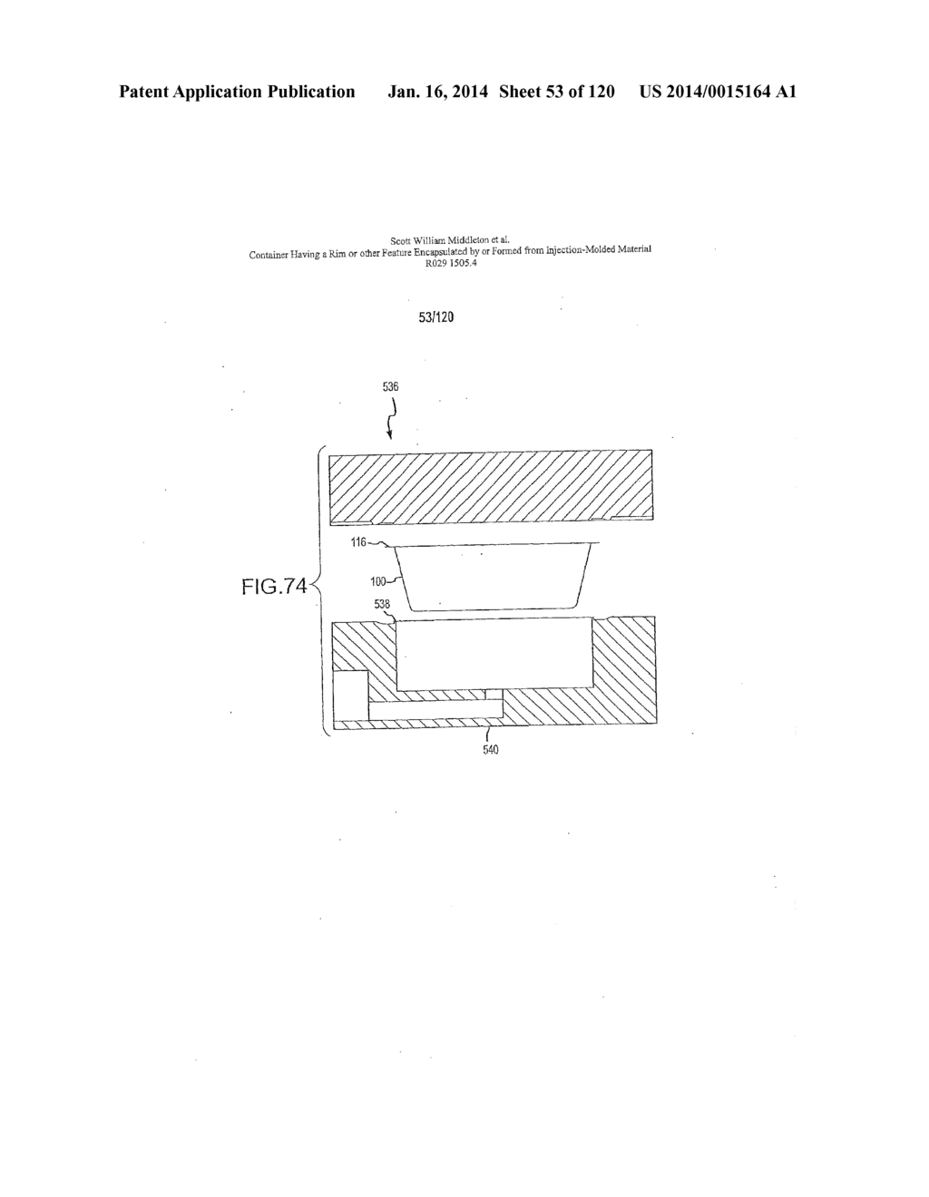 Container Having A Rim Or Other Feature Encapsulated By Or Formed From     Injection-Molded Material - diagram, schematic, and image 54