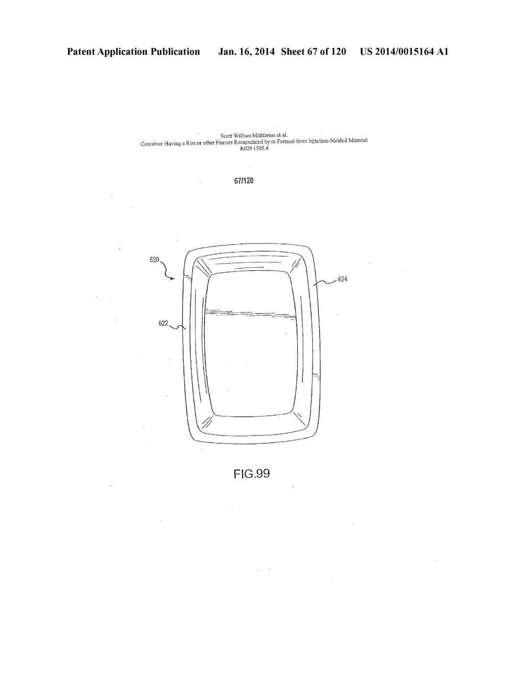 Container Having A Rim Or Other Feature Encapsulated By Or Formed From     Injection-Molded Material - diagram, schematic, and image 68