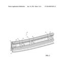 COEXTRUDED ROOT DITCH MOLDING WITH HARD AND SOFT COMPONENTS INCLUDING     ASSOCIATED FASTENER SYSTEM diagram and image