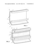 COEXTRUDED ROOT DITCH MOLDING WITH HARD AND SOFT COMPONENTS INCLUDING     ASSOCIATED FASTENER SYSTEM diagram and image