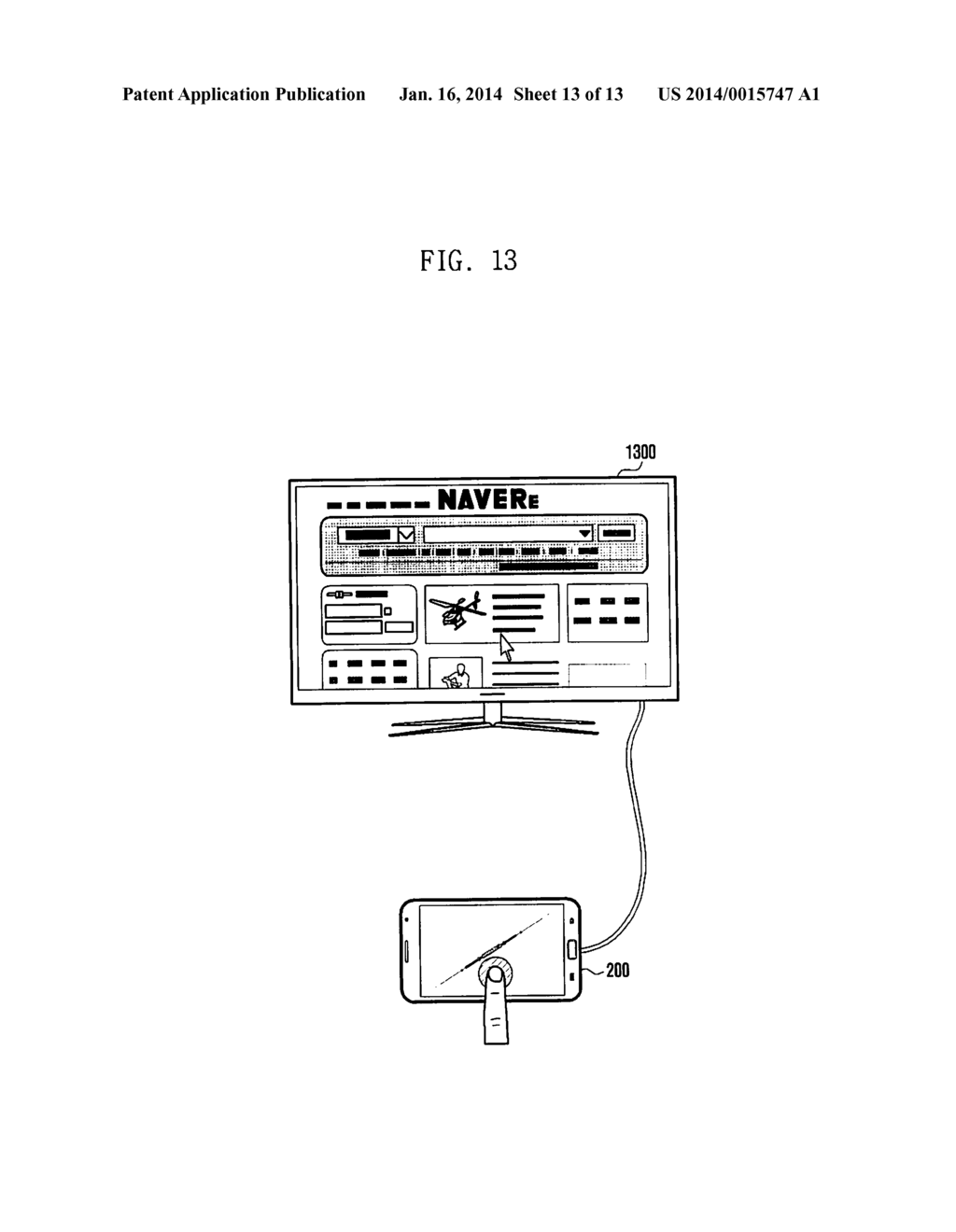 METHOD AND APPARATUS FOR PROVIDING A FUNCTION OF A MOUSE USING A TERMINAL     INCLUDING A TOUCH SCREEN - diagram, schematic, and image 14