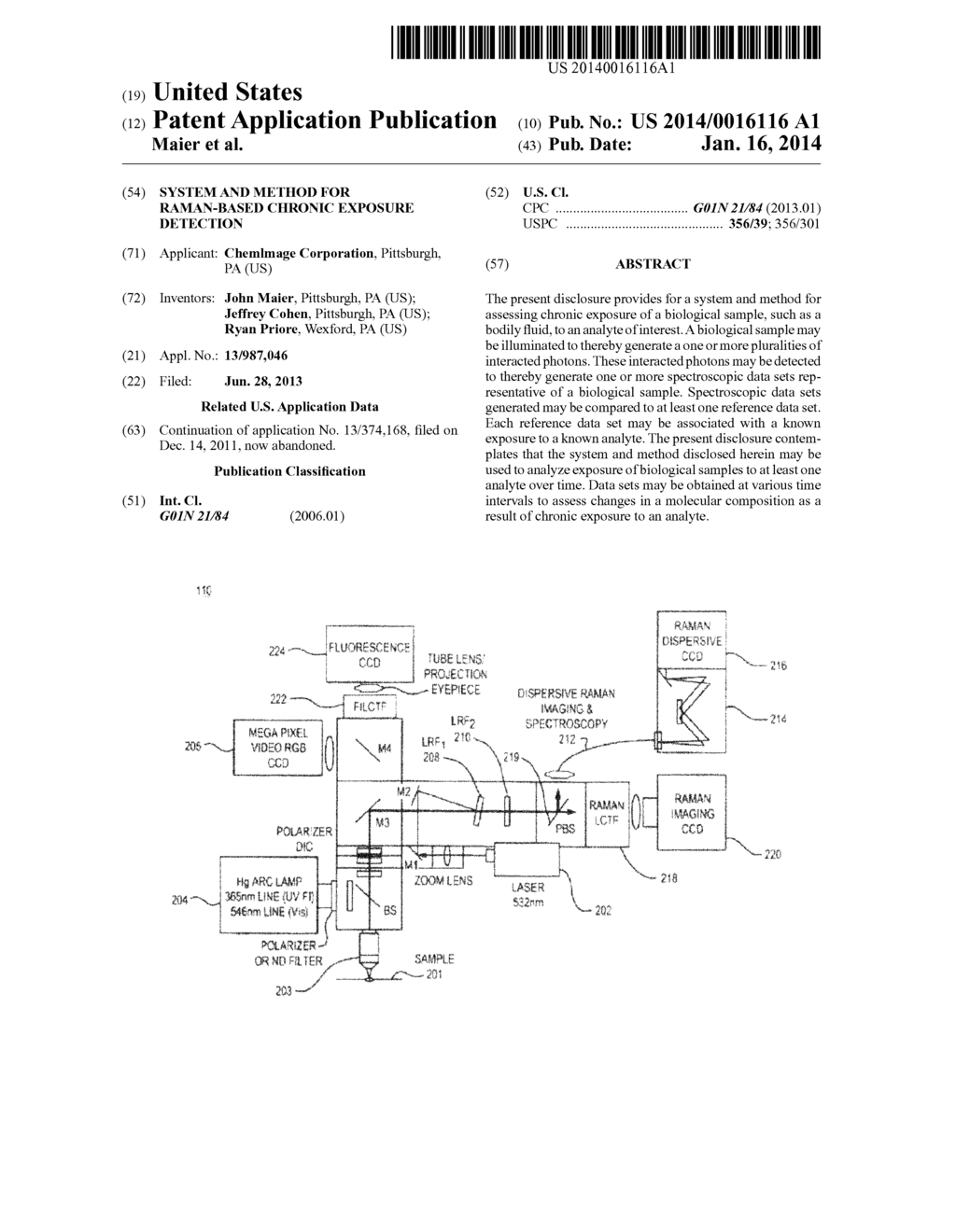 System and method for raman-based chronic exposure detection - diagram, schematic, and image 01