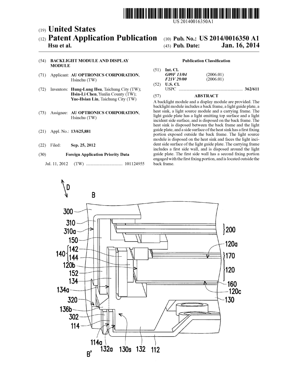 BACKLIGHT MODULE AND DISPLAY MODULE - diagram, schematic, and image 01