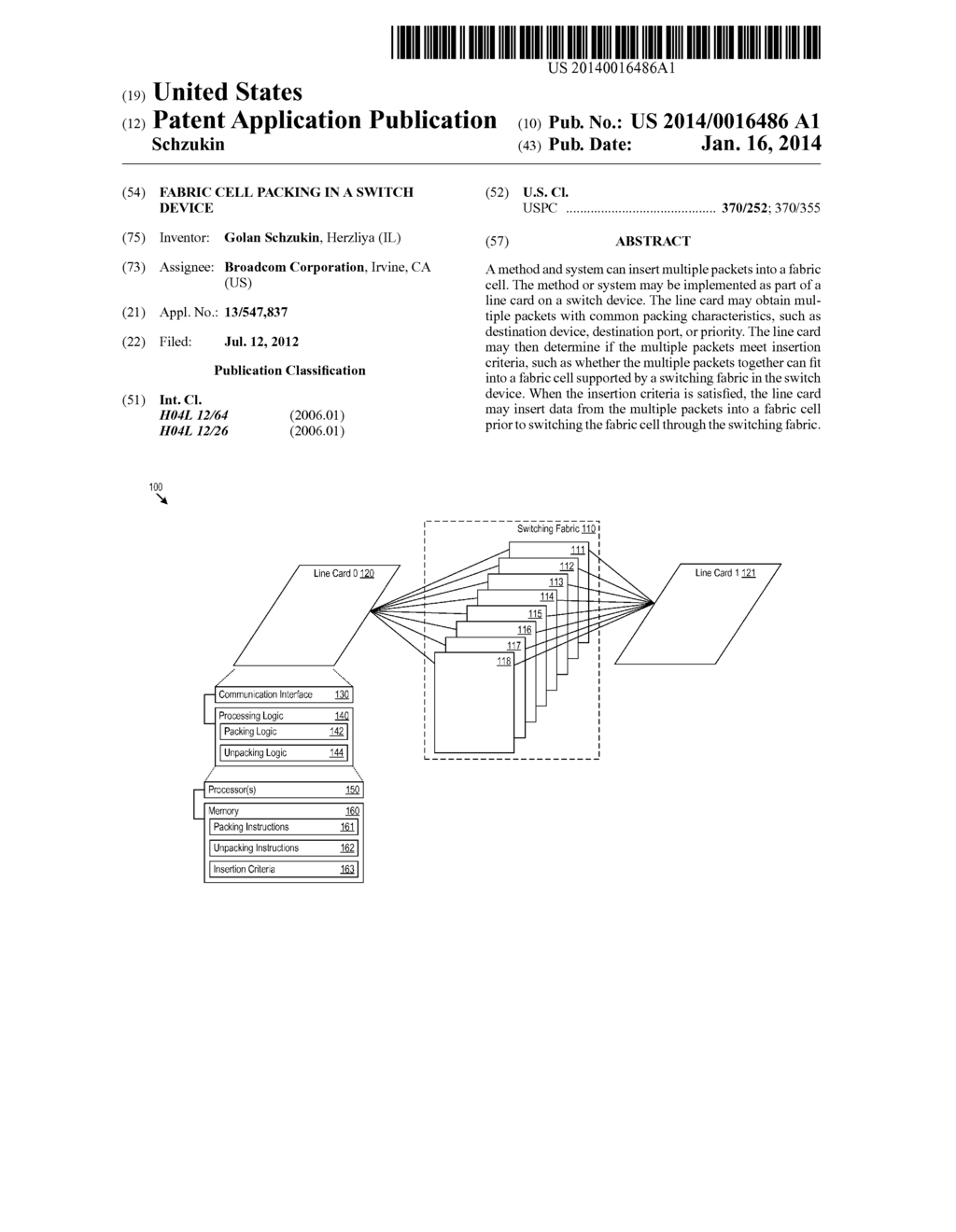 Fabric Cell Packing in a Switch Device - diagram, schematic, and image 01