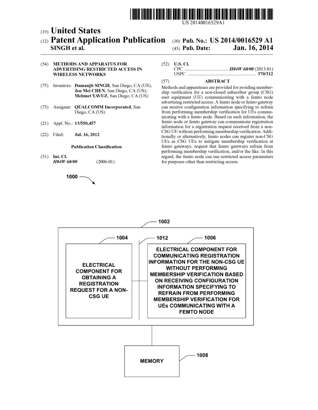 METHODS AND APPARATUS FOR ADVERTISING RESTRICTED ACCESS IN WIRELESS     NETWORKS - diagram, schematic, and image 01