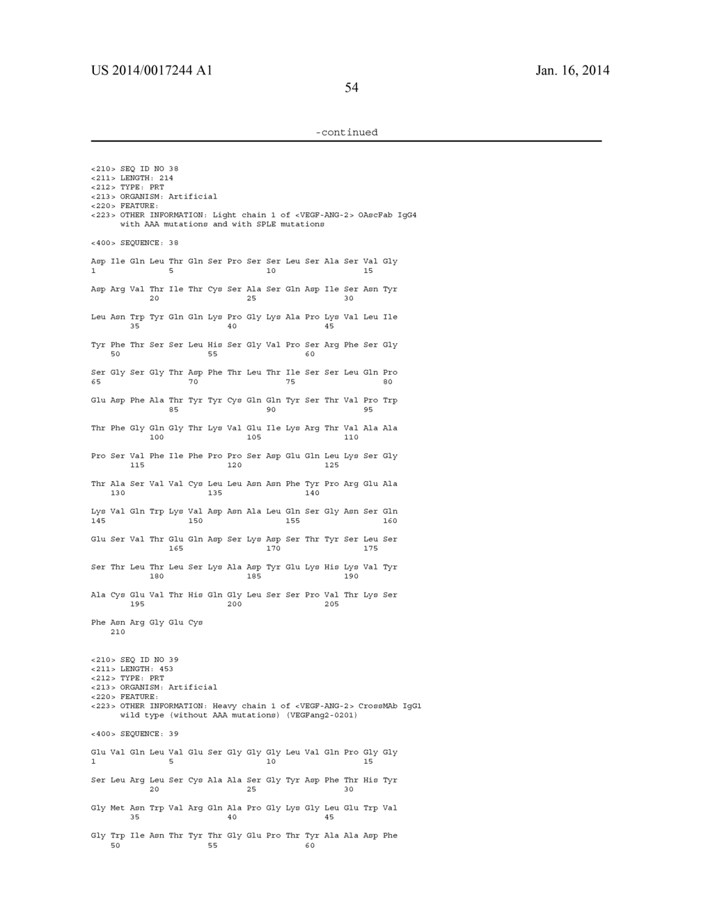 Bispecific Anti-VEGF/Anti-ANG-2 Antibodies and their use in the Treatment     of Ocular Vascular Diseases - diagram, schematic, and image 70