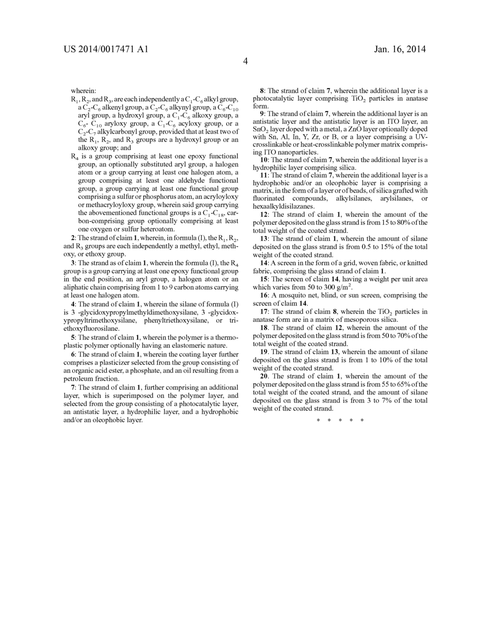 GLASS STRAND PROVIDED WITH A POLYMER-BASED COATING AND SCREEN COMPRISING     SAID STRAND - diagram, schematic, and image 05