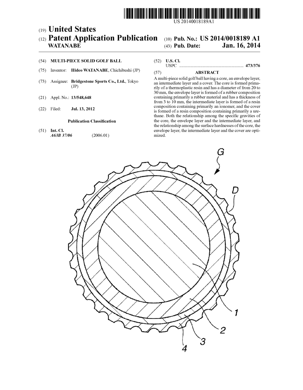 MULTI-PIECE SOLID GOLF BALL - diagram, schematic, and image 01