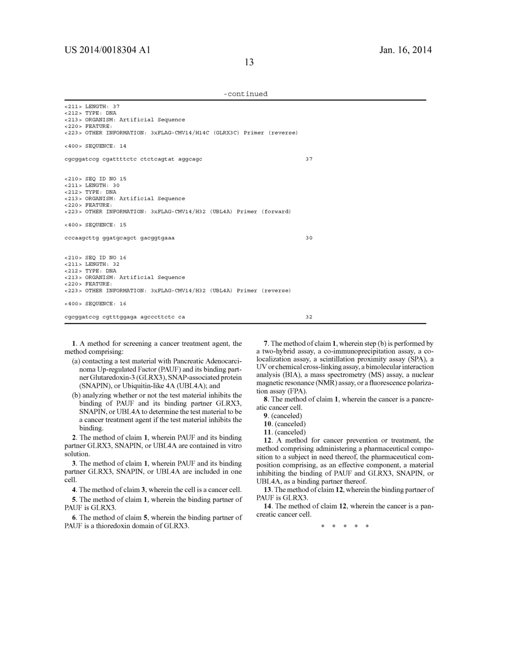 METHOD FOR SCREENING FOR A CANCER TREATMENT AGENT USING THE INTERACTION     BETWEEN PAUF AND A BINDING PARTNER THEREOF - diagram, schematic, and image 21