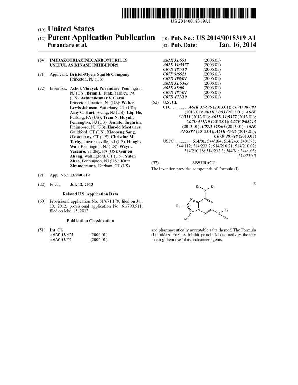 IMIDAZOTRIAZINECARBONITRILES USEFUL AS KINASE INHIBITORS - diagram, schematic, and image 01