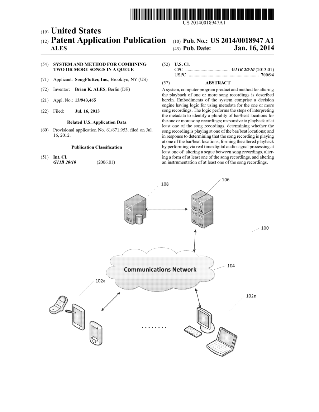 System and Method for Combining Two or More Songs in a Queue - diagram, schematic, and image 01