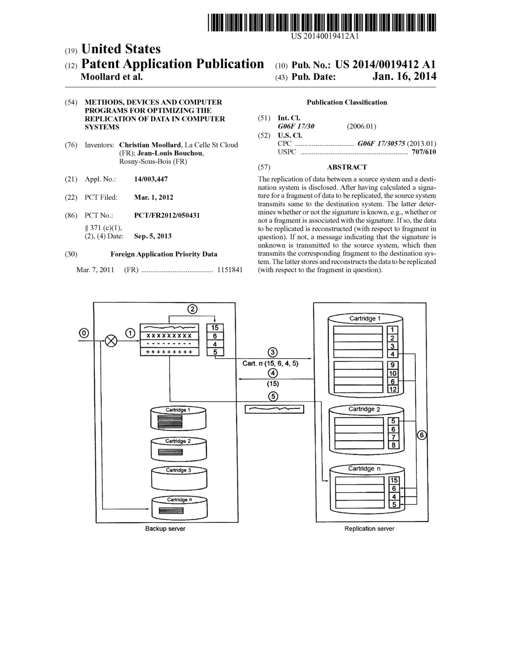 METHODS, DEVICES AND COMPUTER PROGRAMS FOR OPTIMIZING THE REPLICATION OF     DATA IN COMPUTER SYSTEMS - diagram, schematic, and image 01