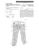 Elastic stretching gathered denim fabric jean diagram and image
