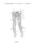 Elastic stretching gathered denim fabric jean diagram and image