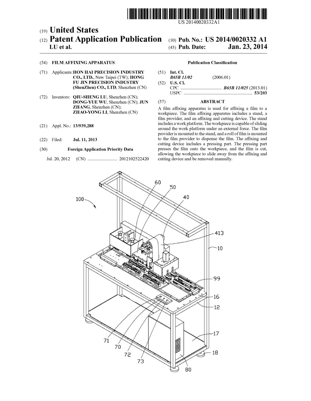 FILM AFFIXING APPARATUS - diagram, schematic, and image 01