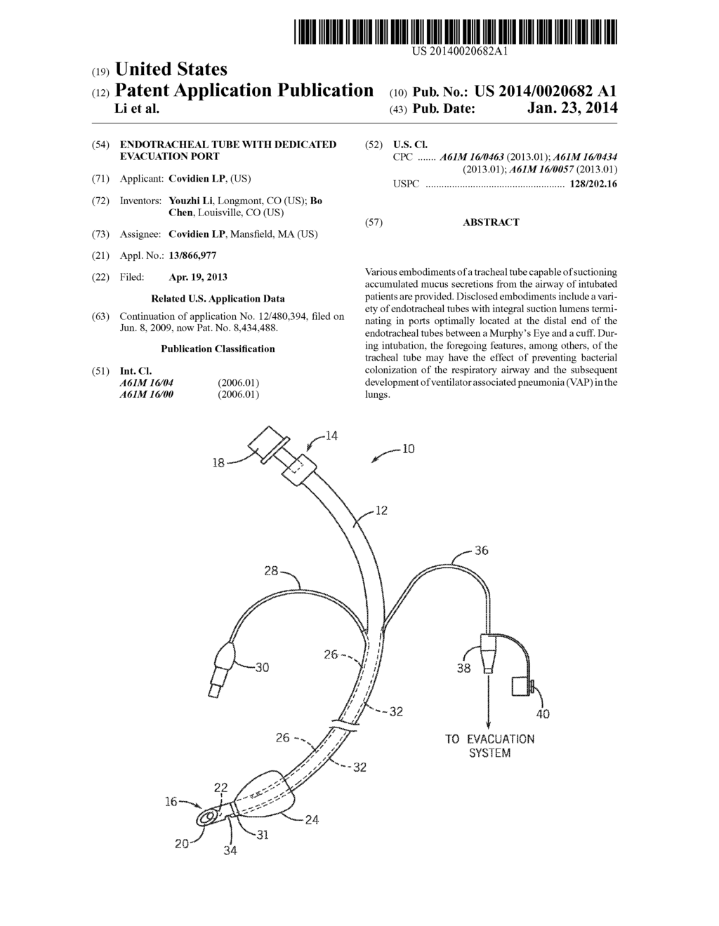 ENDOTRACHEAL TUBE WITH DEDICATED EVACUATION PORT - diagram, schematic, and image 01