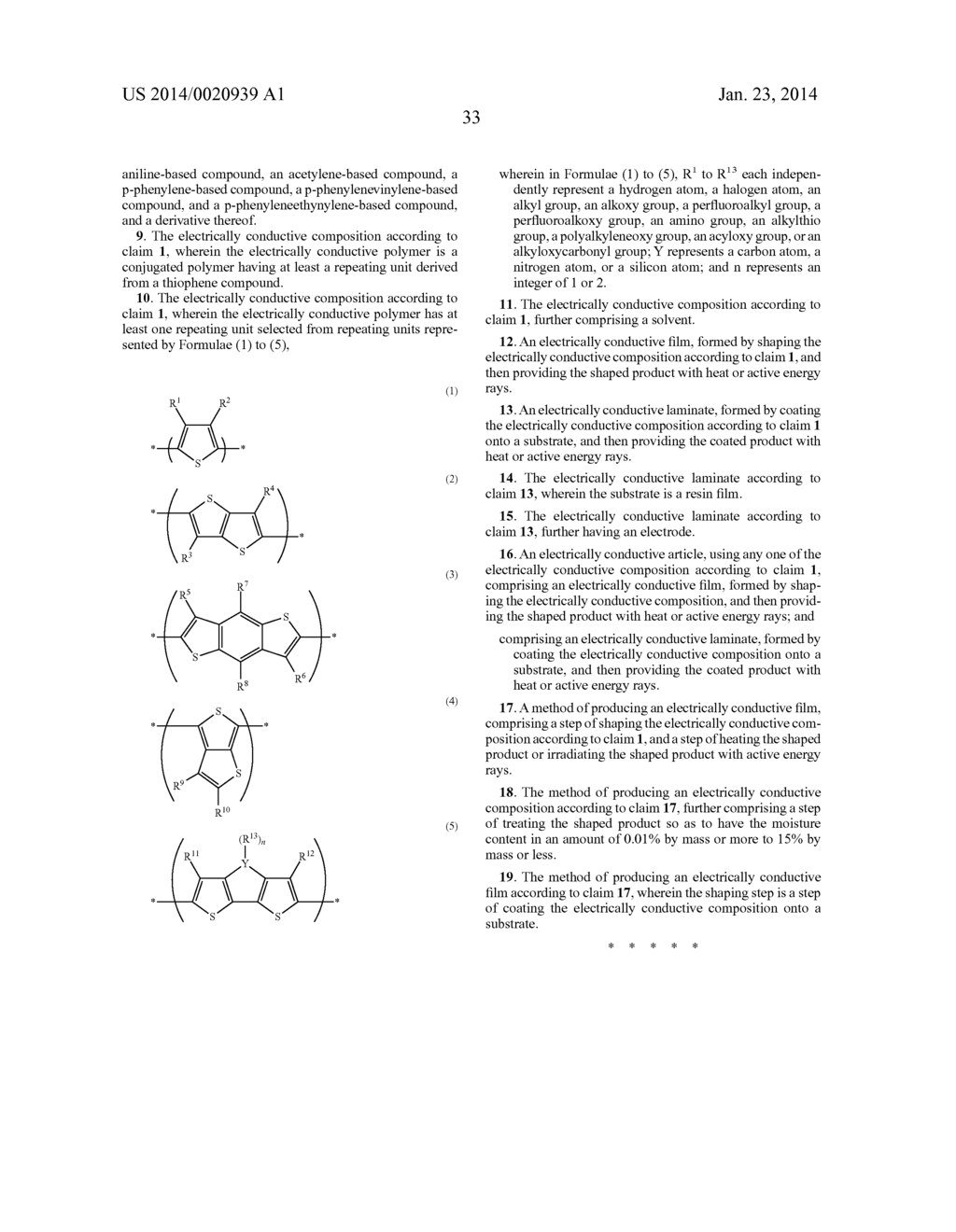 ELECTRICALLY CONDUCTIVE COMPOSITION, ELECTRICALLY CONDUCTIVE FILM USING     THE COMPOSITION AND A METHOD OF PRODUCING THE SAME - diagram, schematic, and image 34