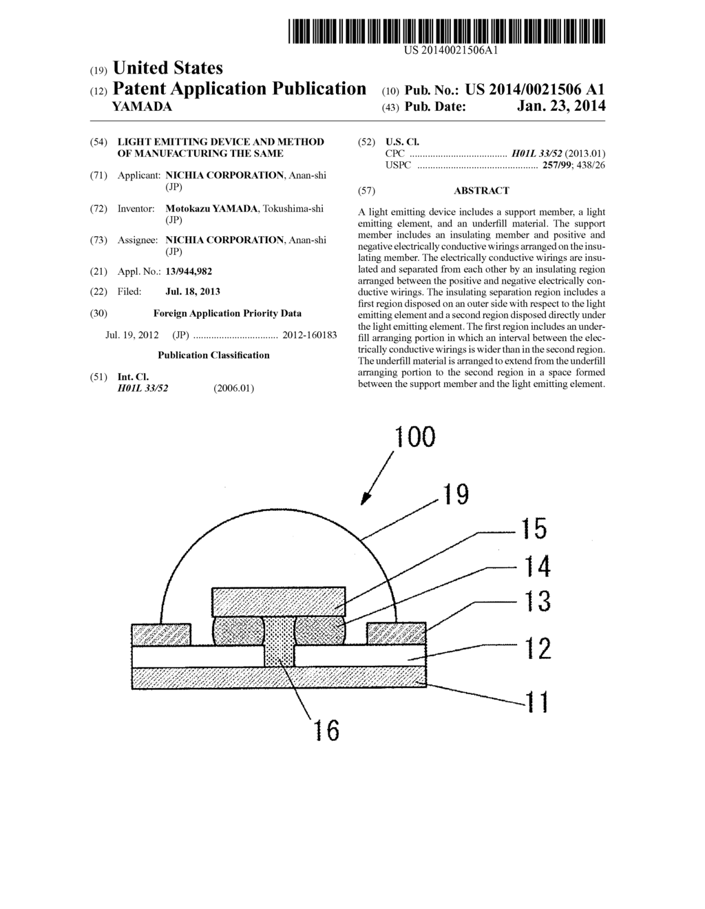 LIGHT EMITTING DEVICE AND METHOD OF MANUFACTURING THE SAME - diagram, schematic, and image 01