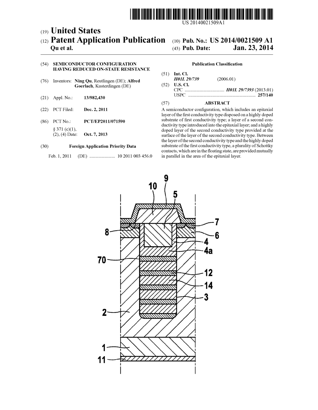 SEMICONDUCTOR CONFIGURATION HAVING REDUCED ON-STATE RESISTANCE - diagram, schematic, and image 01