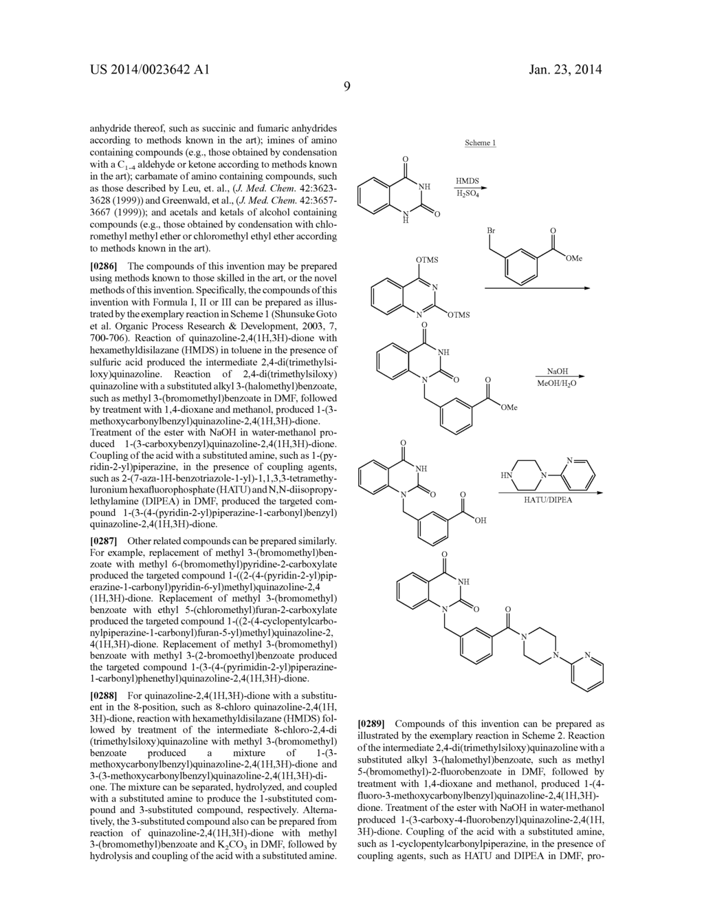 1-(Arylmethyl)quinazoline-2,4(1H,3H)-diones as PARP Inhibitors and the Use     Thereof - diagram, schematic, and image 10