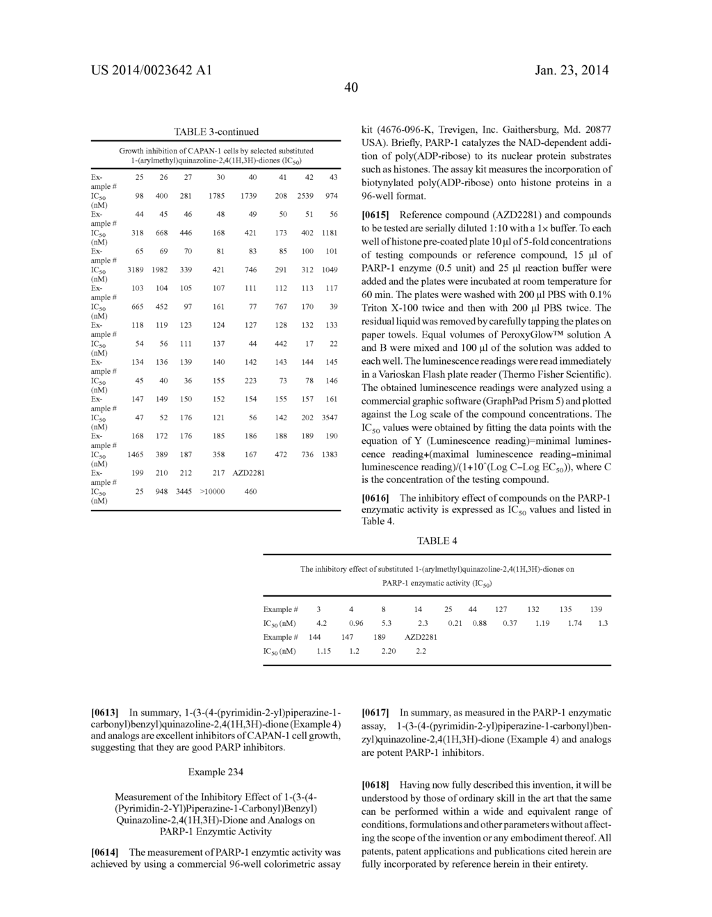 1-(Arylmethyl)quinazoline-2,4(1H,3H)-diones as PARP Inhibitors and the Use     Thereof - diagram, schematic, and image 41