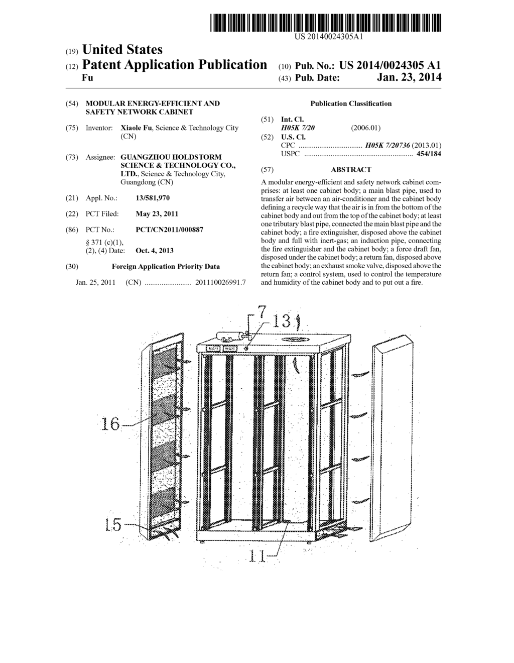 MODULAR ENERGY-EFFICIENT AND SAFETY NETWORK CABINET - diagram, schematic, and image 01