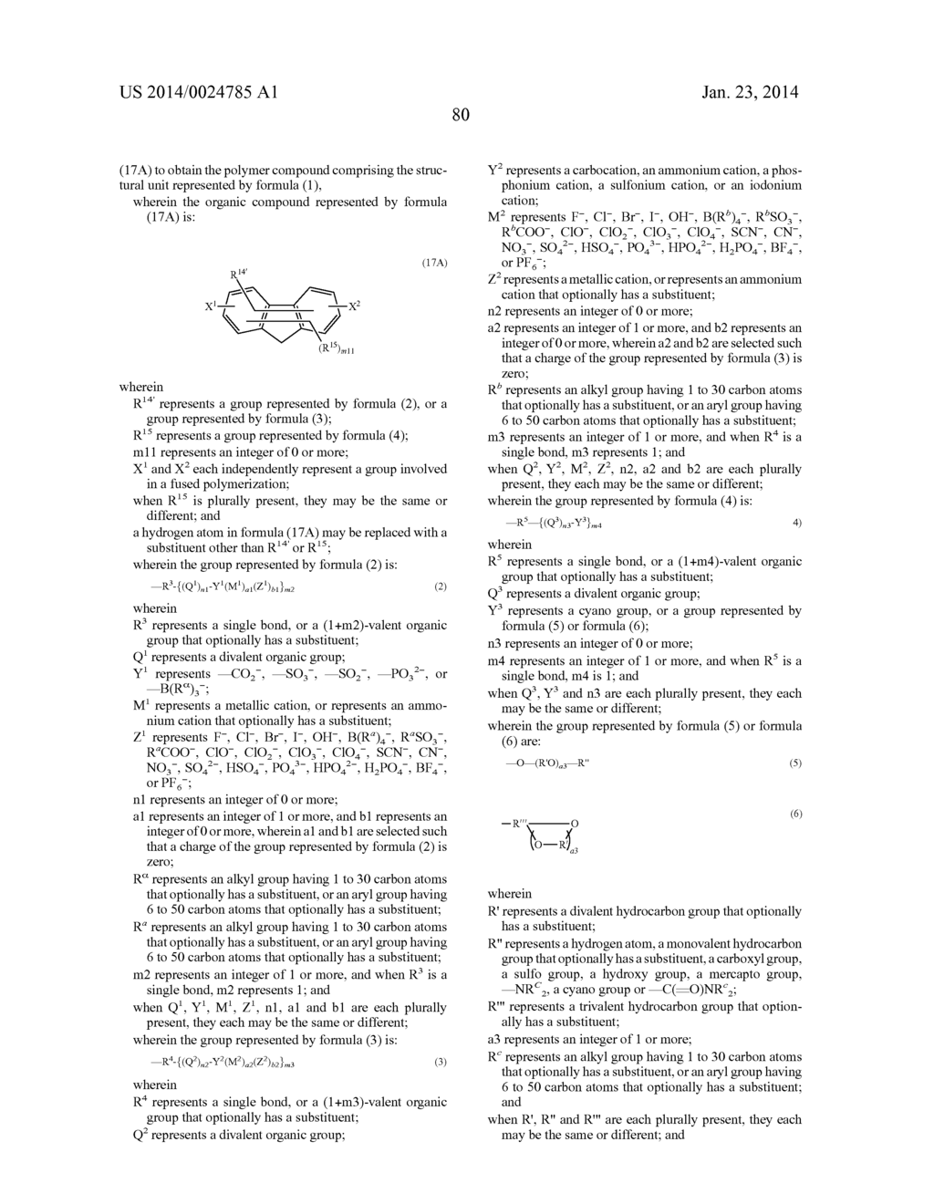 ELECTRONIC DEVICE, POLYMER COMPOUND, ORGANIC COMPOUND, AND METHOD OF     PRODUCING POLYMER COMPOUND - diagram, schematic, and image 81