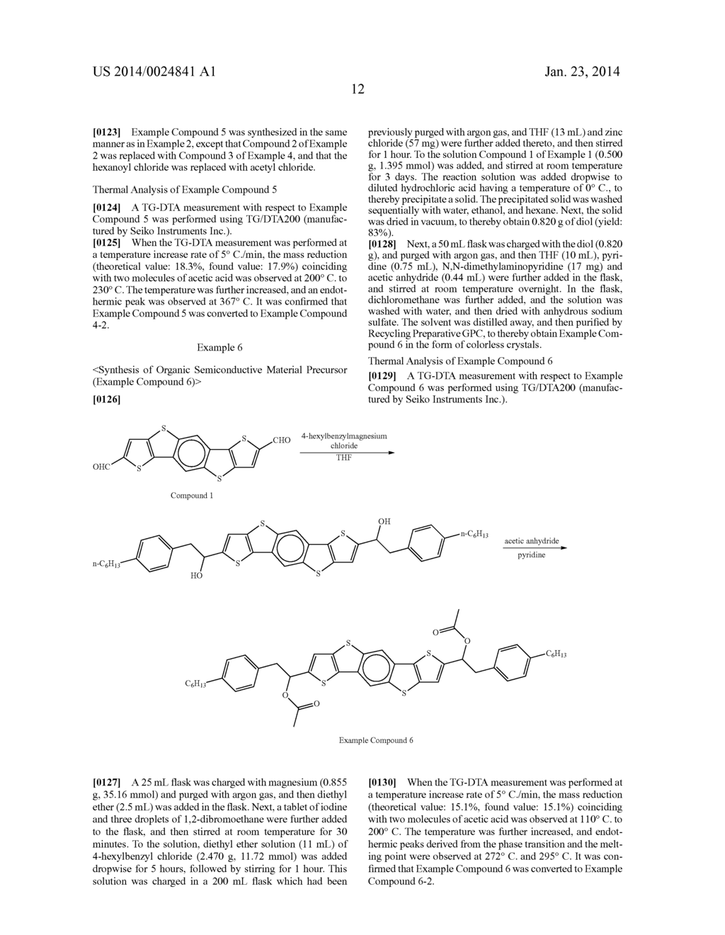 ORGANIC SEMICONDUCTIVE MATERIAL PRECURSOR CONTAINING     DITHIENOBENZODITHIOPHENE DERIVATIVE, INK, INSULATING MEMBER,     CHARGE-TRANSPORTING MEMBER, AND ORGANIC ELECTRONIC DEVICE - diagram, schematic, and image 16