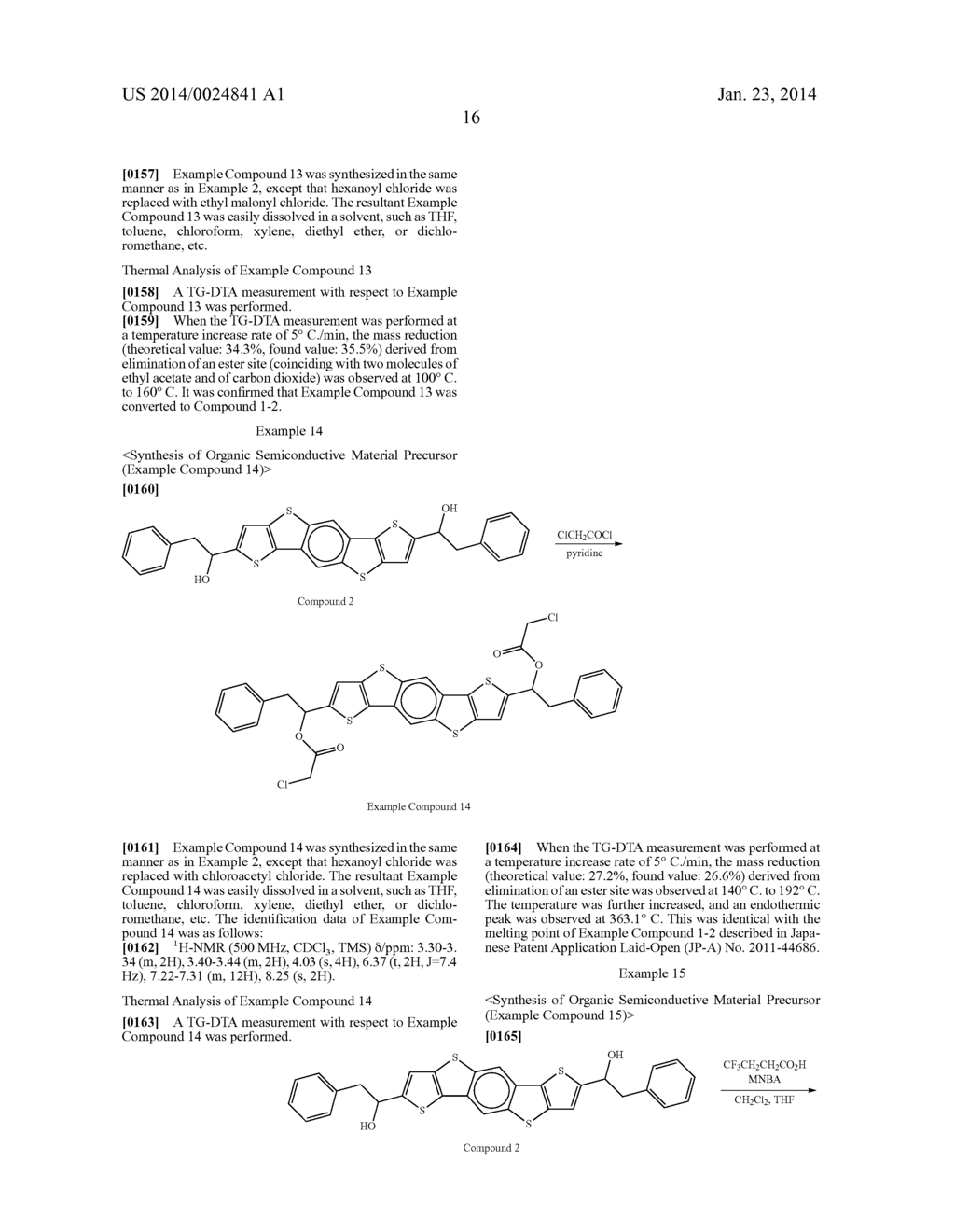 ORGANIC SEMICONDUCTIVE MATERIAL PRECURSOR CONTAINING     DITHIENOBENZODITHIOPHENE DERIVATIVE, INK, INSULATING MEMBER,     CHARGE-TRANSPORTING MEMBER, AND ORGANIC ELECTRONIC DEVICE - diagram, schematic, and image 20