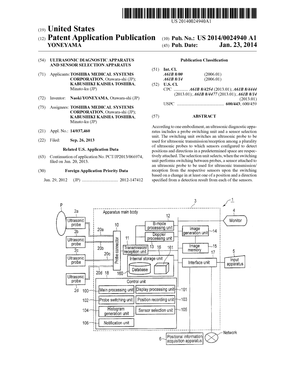 ULTRASONIC DIAGNOSTIC APPARATUS AND SENSOR SELECTION APPARATUS - diagram, schematic, and image 01