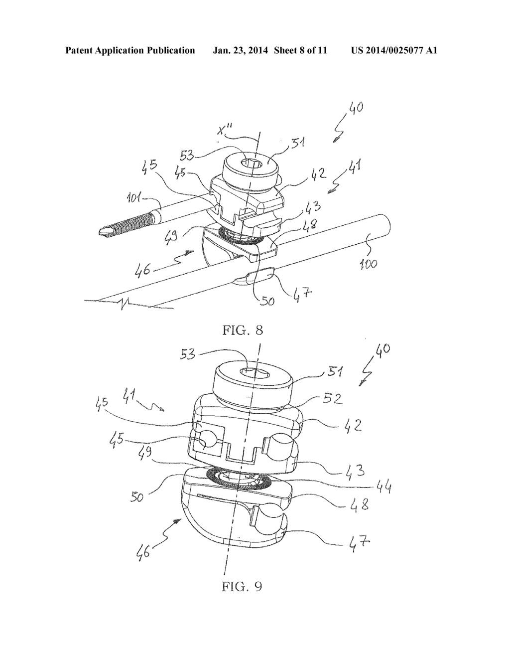 CLAMP FOR TEMPORARY OR DEFINITIVE EXTERNAL ORTHOPAEDIC FIXATION, AND     EXTERNAL FIXATION SYSTEM COMPRISING SAID CLAMP - diagram, schematic, and image 09