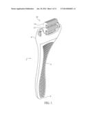 PET GROOMING TOOL HAVING OFFSET BLADE DESIGN diagram and image