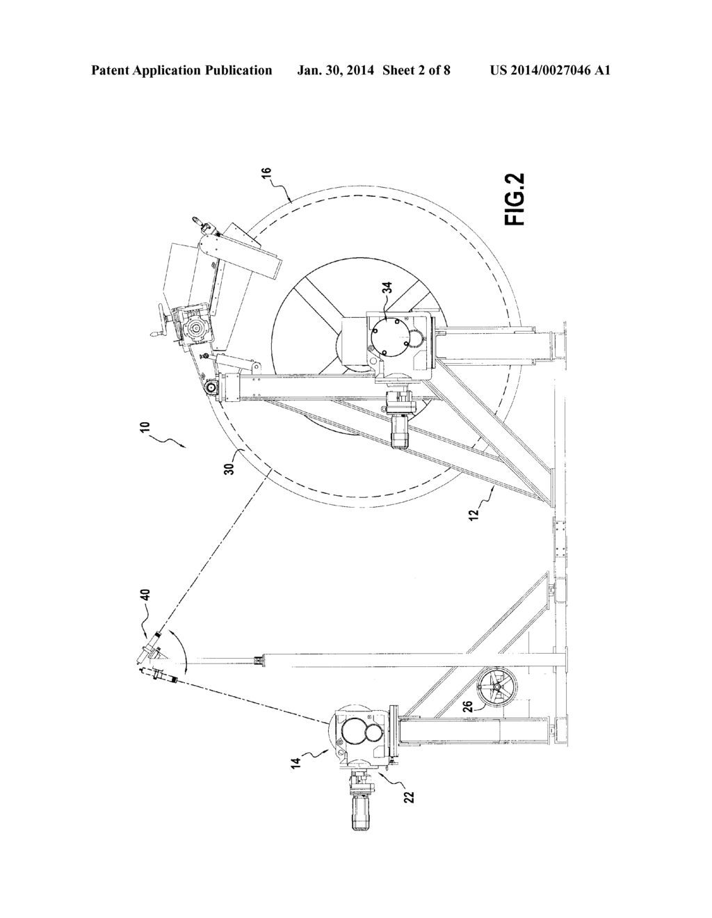 MACHINE FOR WINDING A FIBER TEXTURE ONTO AN IMPREGNATION MANDREL, AND THE     USE OF SUCH A MACHINE FOR MAKING A GAS TURBINE CASING OUT OF COMPOSITE     MATERIAL - diagram, schematic, and image 03