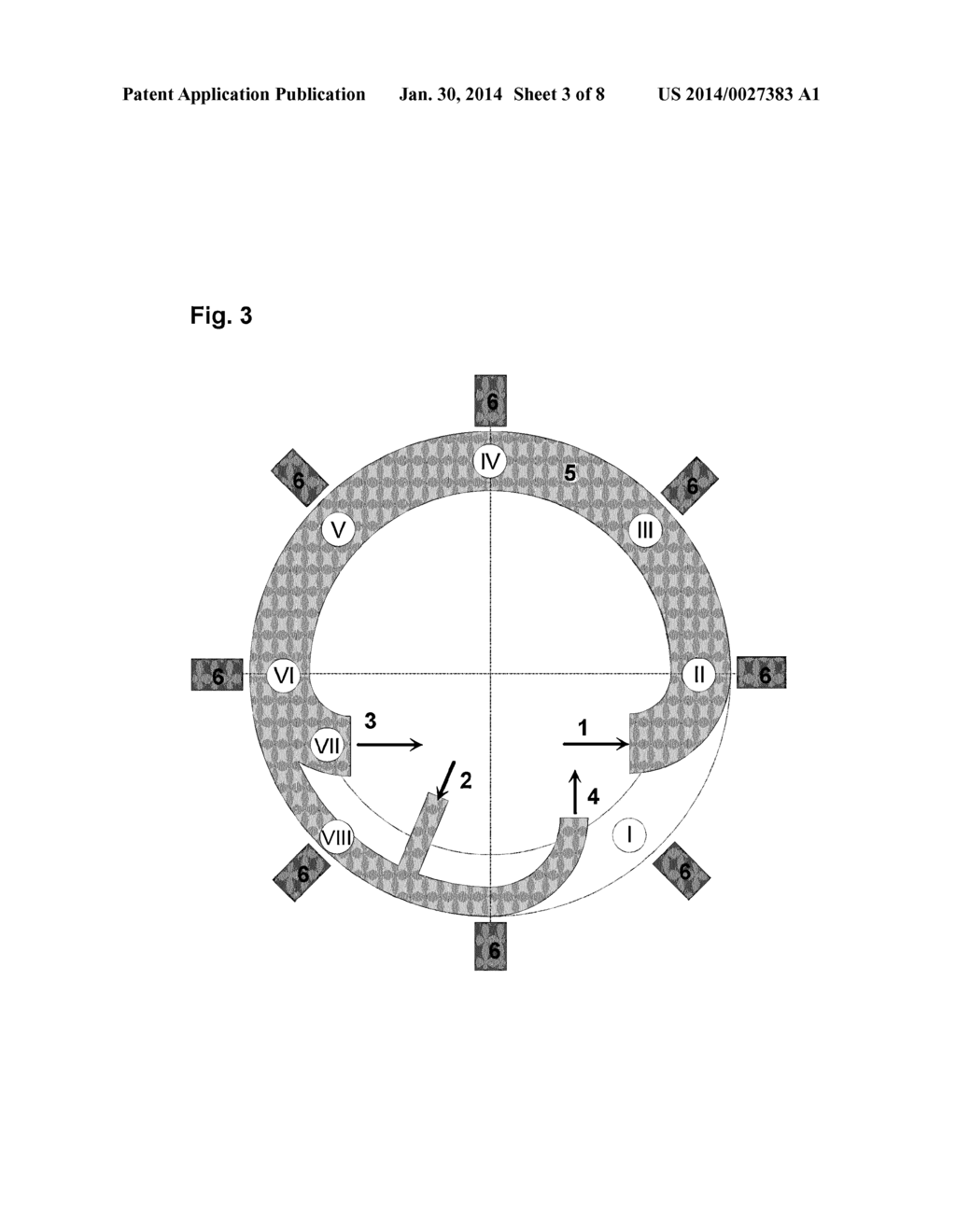 APPARATUS FOR CONTINUOUS SEPARATION OF MAGNETIC CONSTITUENTS AND CLEANING     OF MAGNETIC FRACTION - diagram, schematic, and image 04