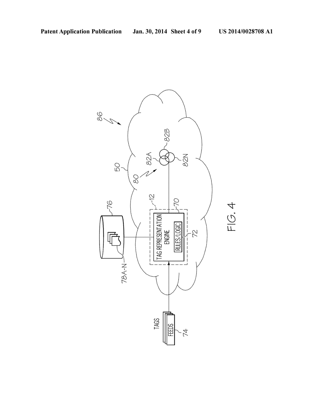 GRAPHICALLY REPRESENTING TAGS IN A NETWORKED COMPUTING ENVIRONMENT - diagram, schematic, and image 05