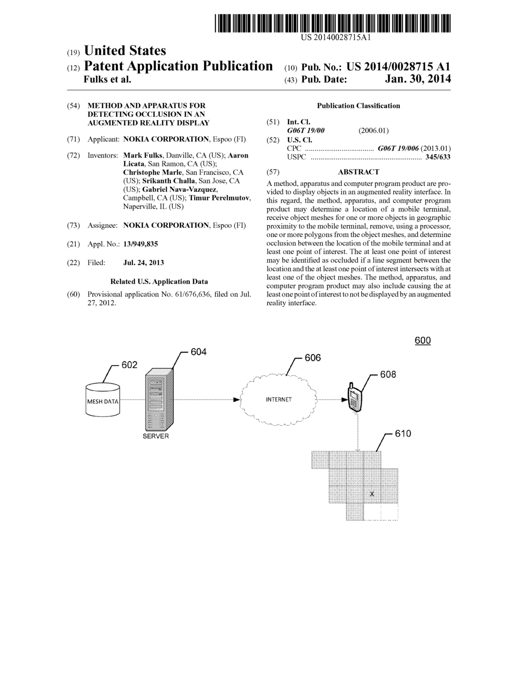 METHOD AND APPARATUS FOR DETECTING OCCLUSION IN AN AUGMENTED REALITY     DISPLAY - diagram, schematic, and image 01