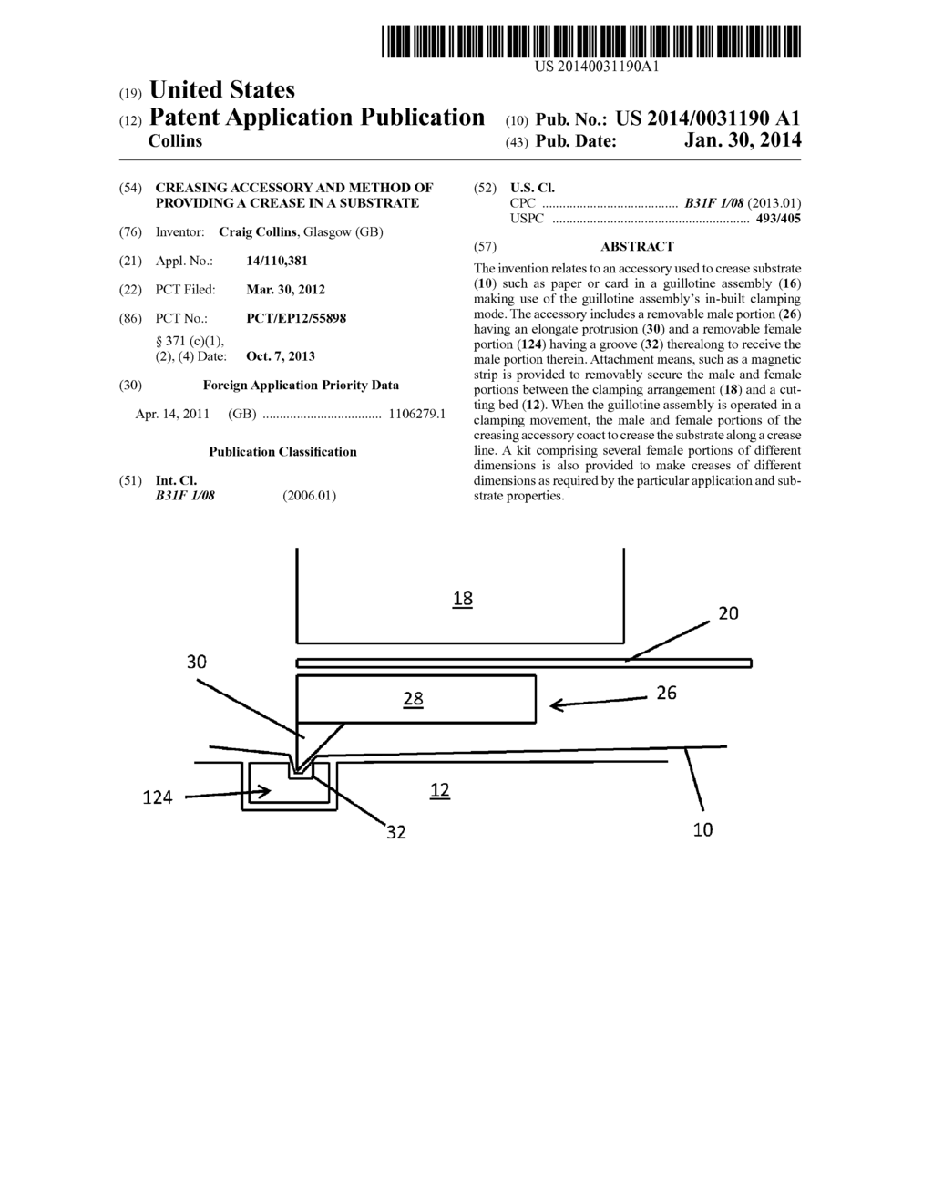 CREASING ACCESSORY AND METHOD OF PROVIDING A CREASE IN A SUBSTRATE - diagram, schematic, and image 01