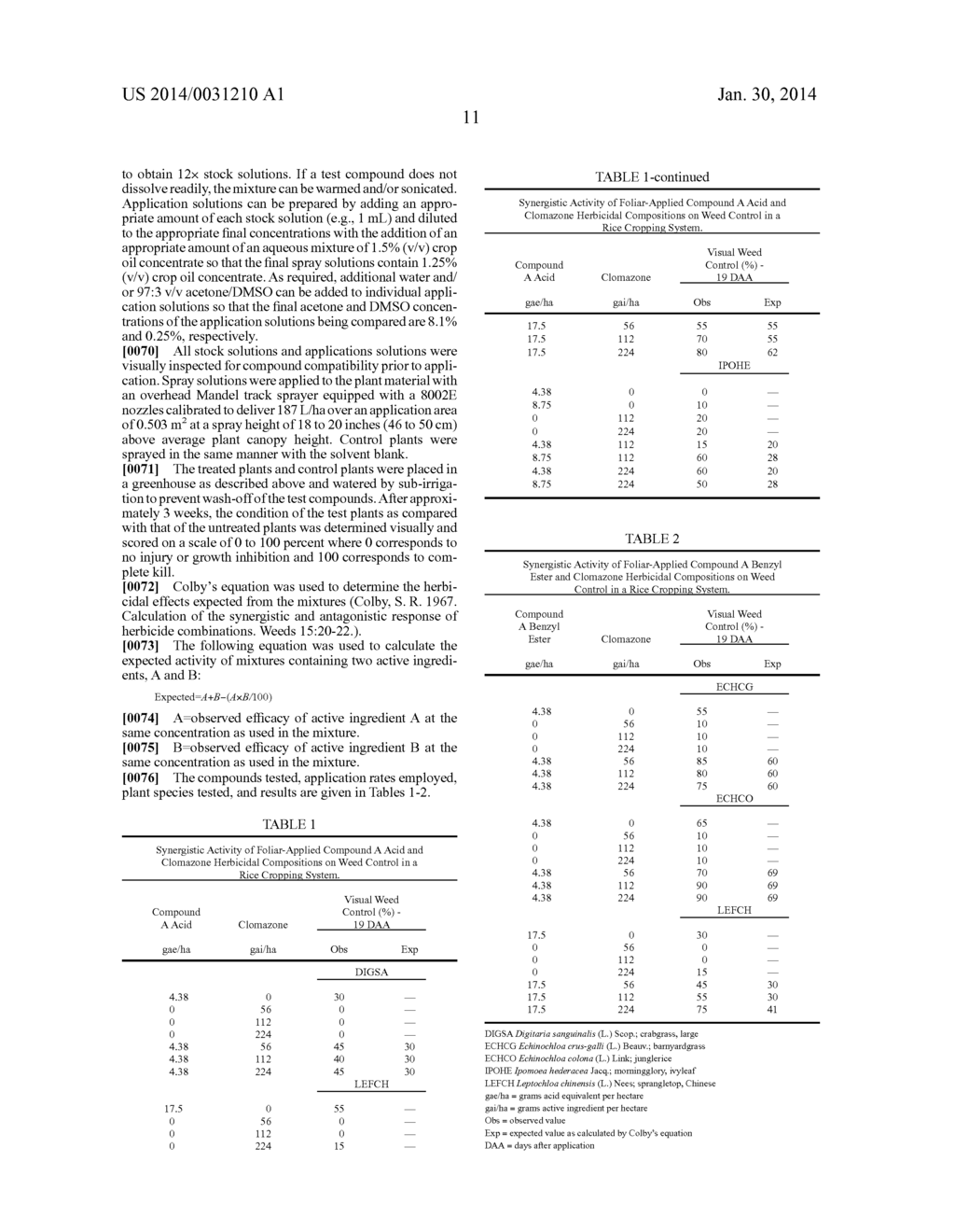 HERBICIDAL COMPOSITIONS COMPRISING     4-AMINO-3-CHLORO-5-FLUORO-6-(4-CHLORO-2-FLUORO-3-METHOXYPHENYL)     PYRIDINE-2-CARBOXYLIC ACID OR A DERIVATIVE THEREOF AND CLOMAZONE - diagram, schematic, and image 12