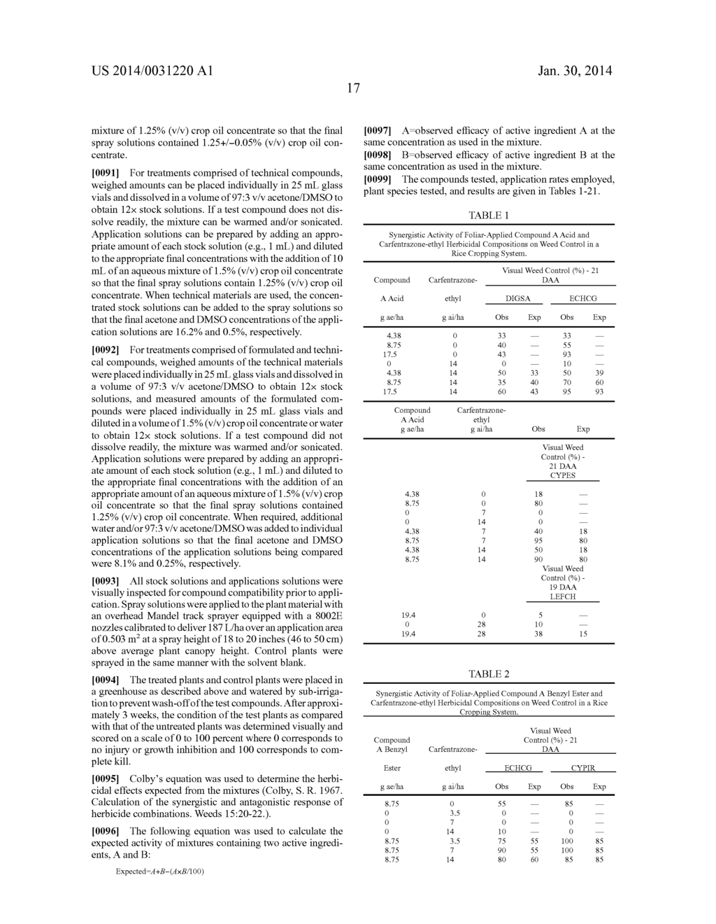 HERBICIDAL COMPOSITIONS COMPRISING     4-AMINO-3-CHLORO-5-FLUORO-6-(4-CHLORO-2-FLUORO-3-METHOXYPHENYL)     PYRIDINE-2-CARBOXYLIC ACID OR A DERIVATIVE THEREOF AND A     PROTOPORPHYRINOGEN OXIDASE INHIBITOR - diagram, schematic, and image 18