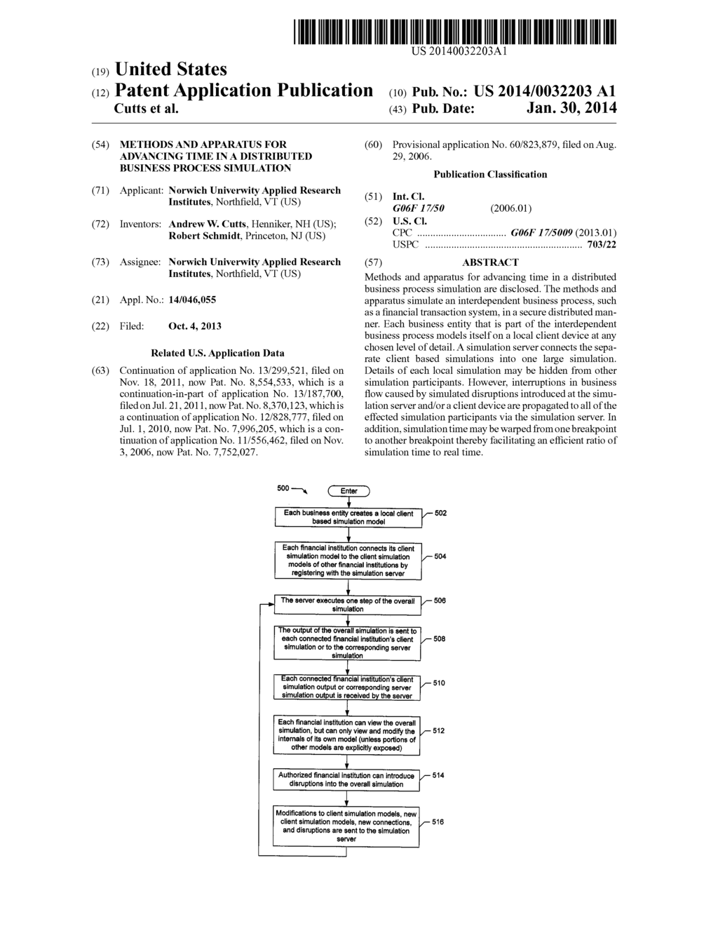 METHODS AND APPARATUS FOR ADVANCING TIME IN A DISTRIBUTED BUSINESS PROCESS     SIMULATION - diagram, schematic, and image 01