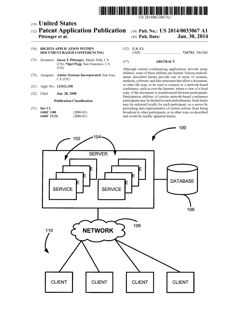 RIGHTS APPLICATION WITHIN DOCUMENT-BASED CONFERENCING - diagram, schematic, and image 01